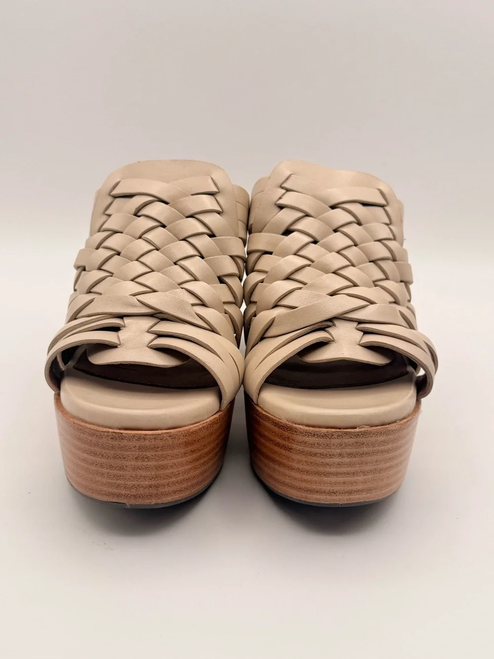 SEYCHELLES Make You Mine Leather Platform Sandals Off White Size 8